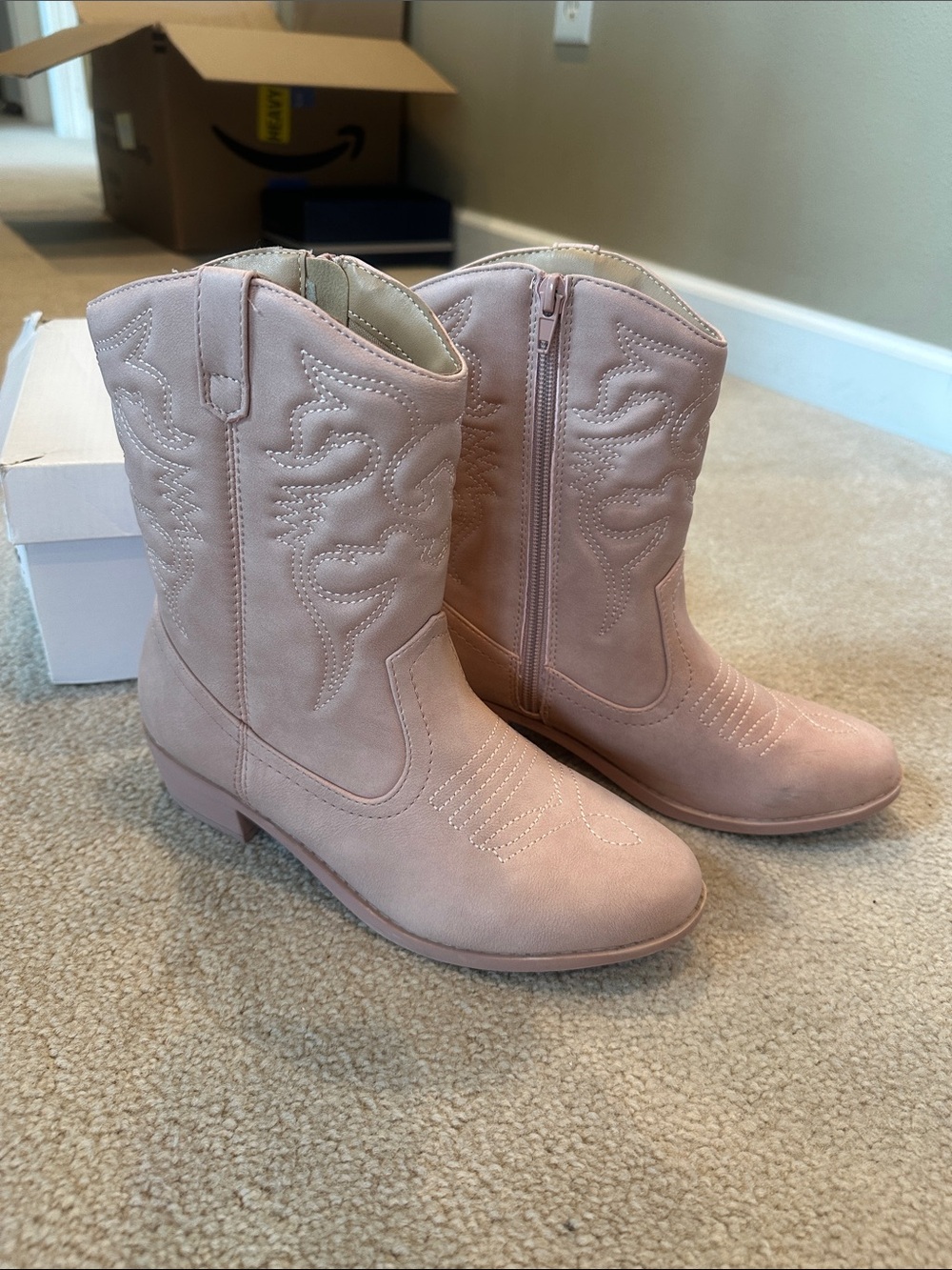 Girls - Reno Western Boot - Blush Pink - 5